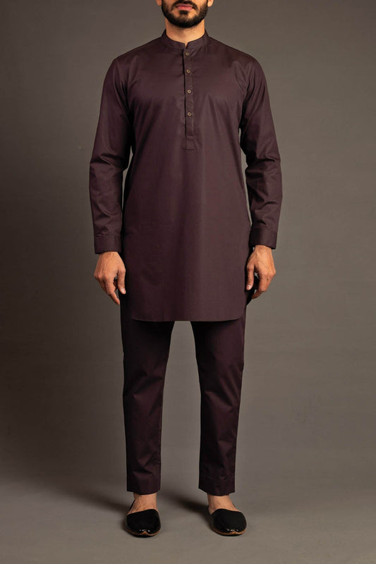 SHORT KURTA TROUSER BLACK BROWN