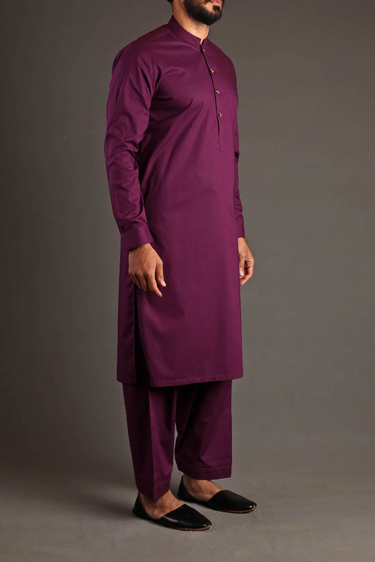 KAMEEZ SHALWAR PLUM - shop at Bareezeman