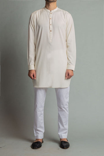 SHORT KURTA OFF WHIE - shop at Bareezeman
