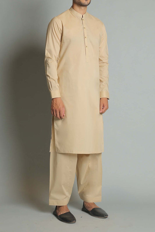 KAMEEZ SHALWAR BEIGE - shop at Bareezeman