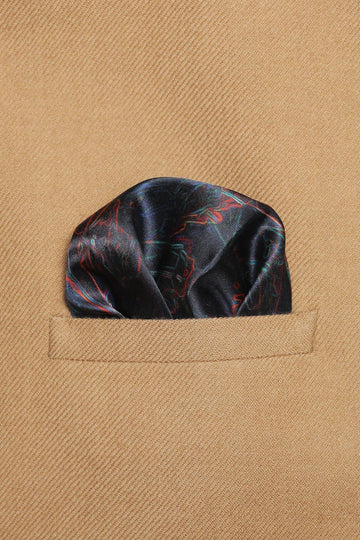 Intl-Silk Pocket Square Black