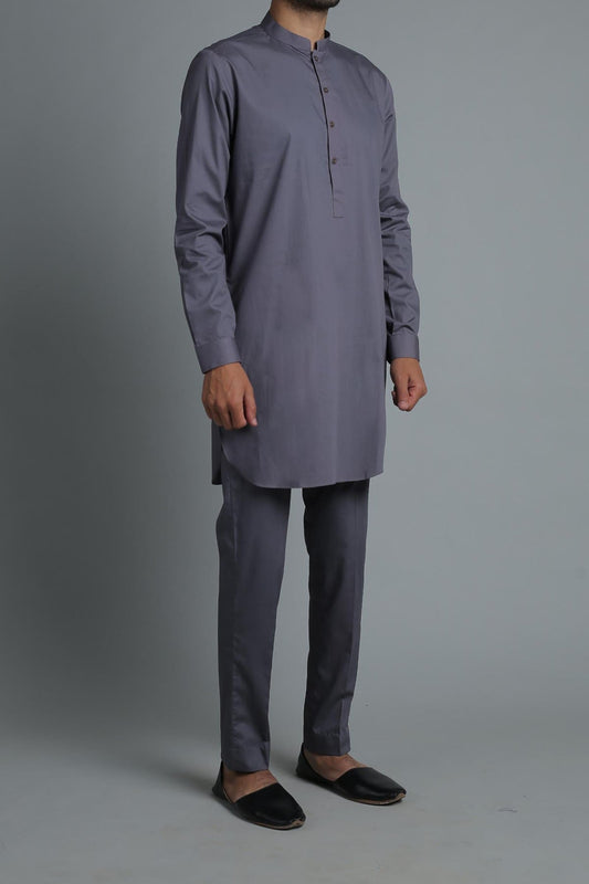 SHORT KURTA TROUSER GREY