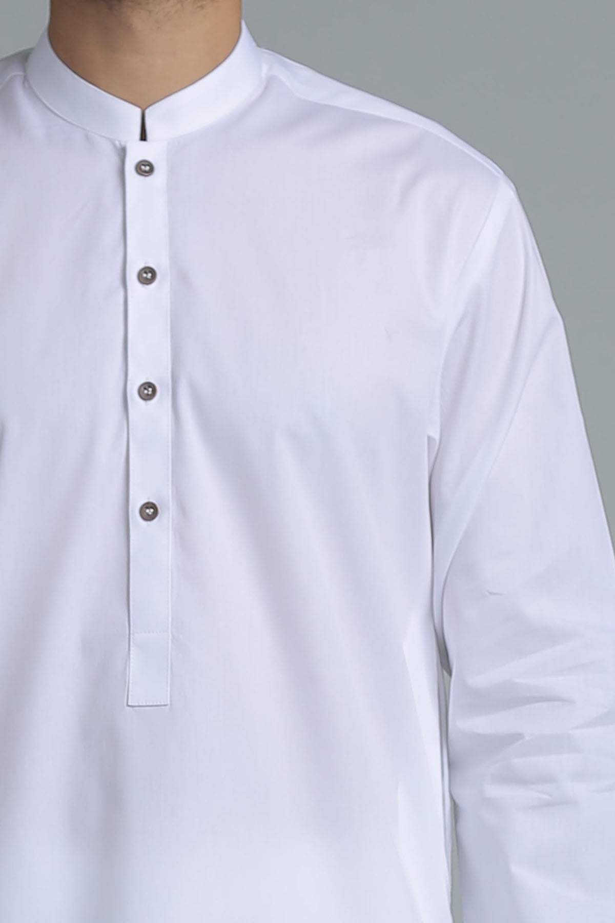 KHADDAR KURTA WHITE - shop at Bareezeman