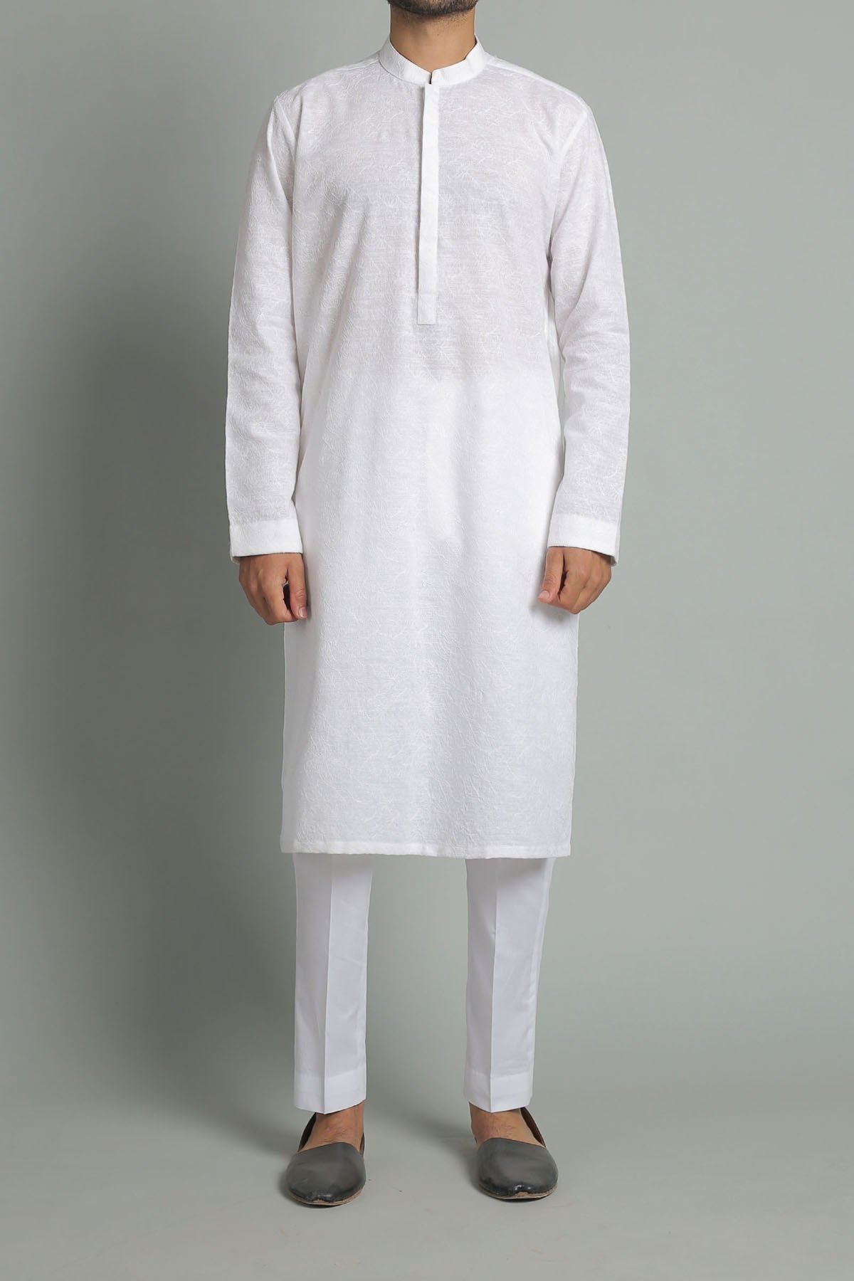 White Embroidered Kurta