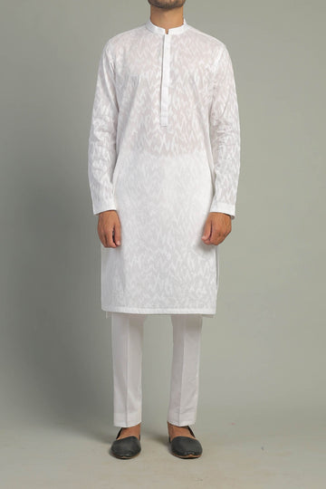 Embroidered Kurta - White