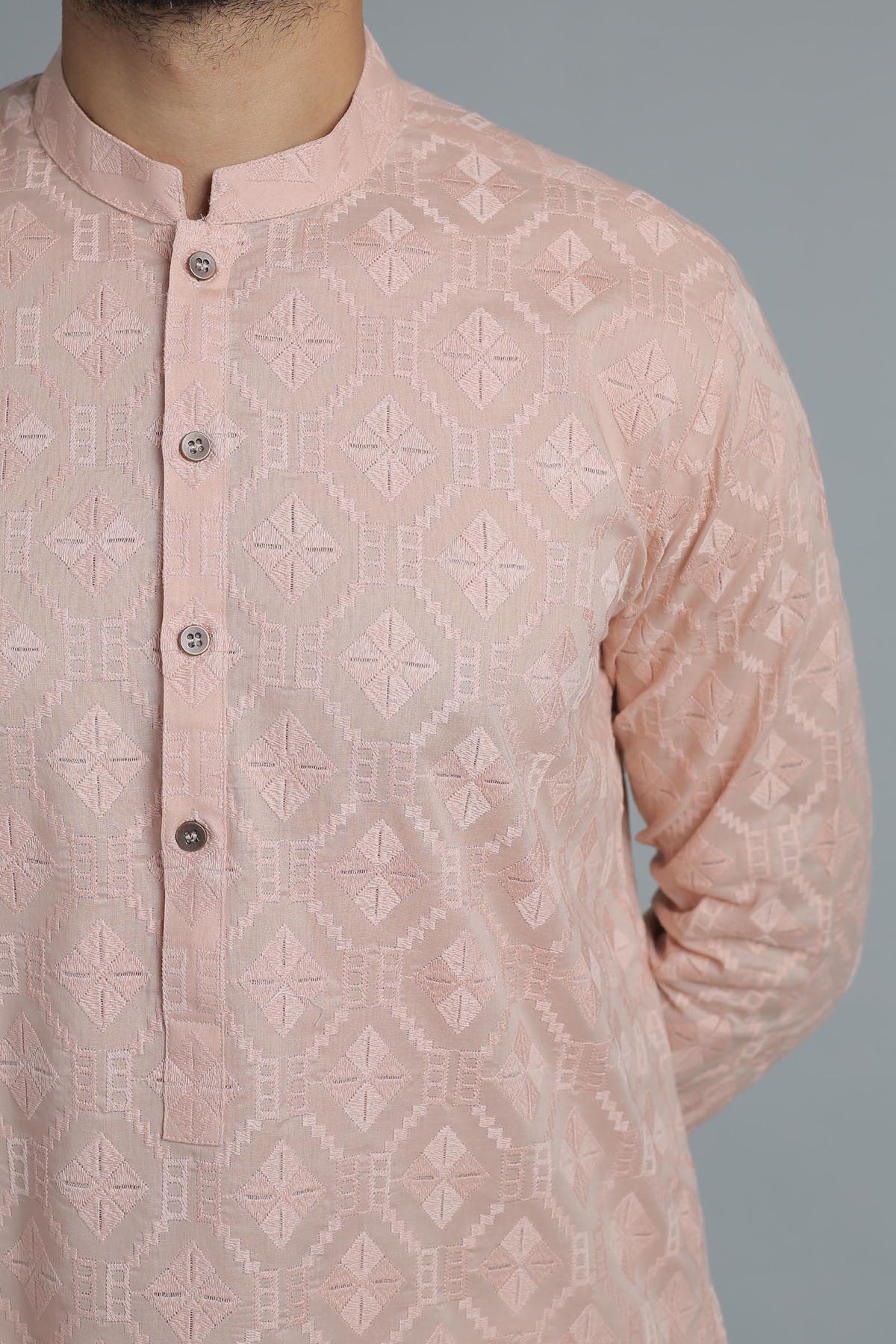 Embroidered Kurta - Pink