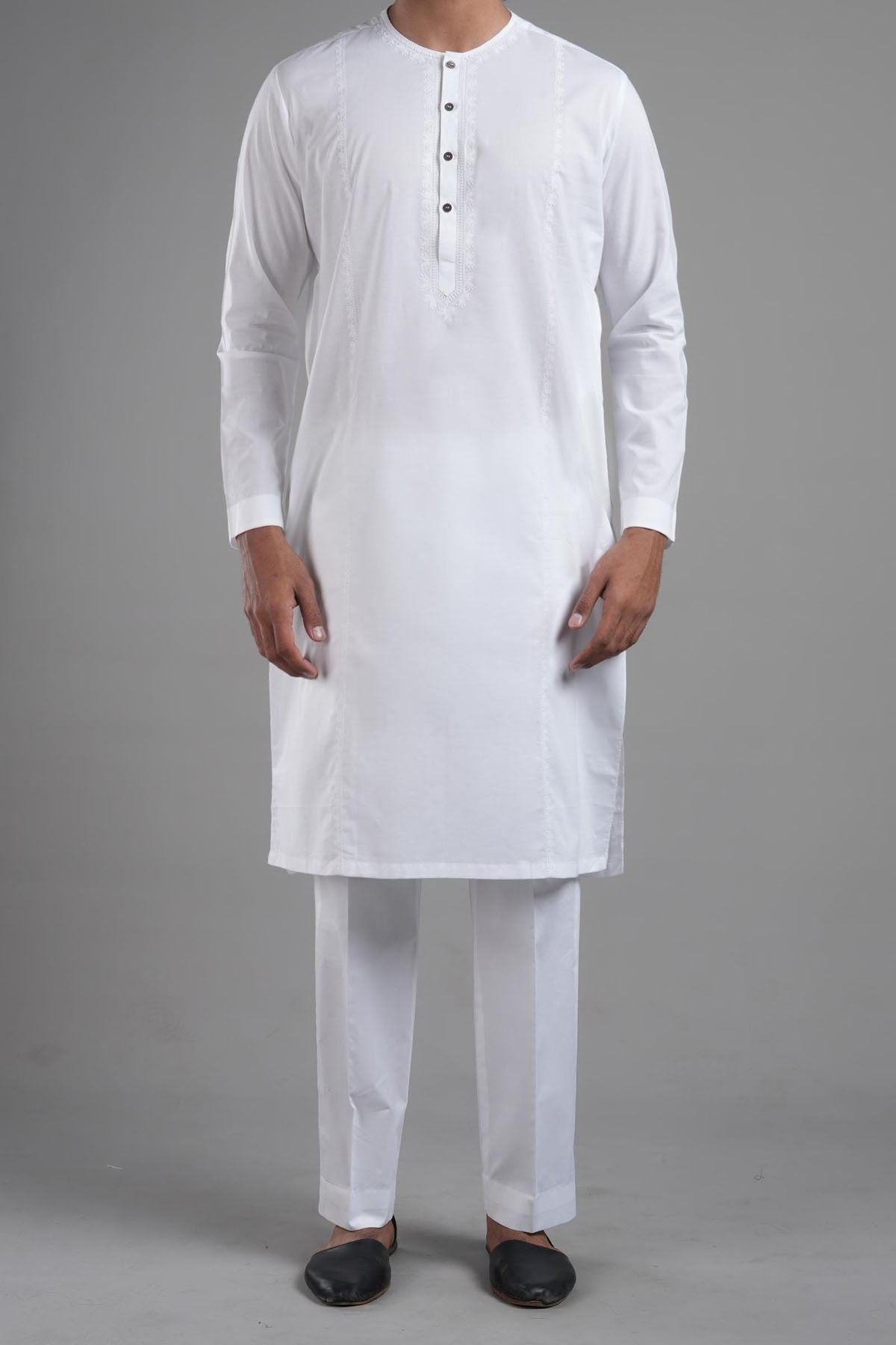 EMBROIDERED KURTA RDY WHITE