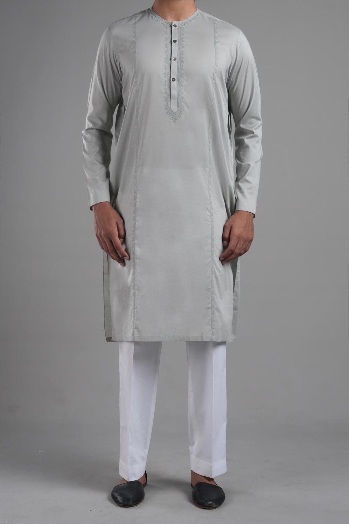 EMBROIDERED KURTA RDY GREY