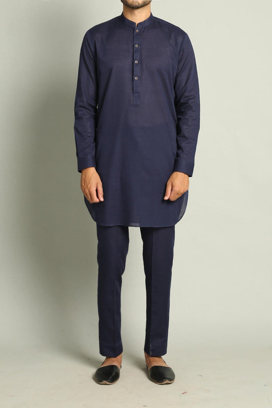 SHORT KURTA TROUSER NAVY BLUE