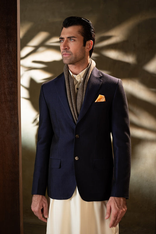 HANDLOOMED-BLAZER-BLUE - shop at Bareezeman