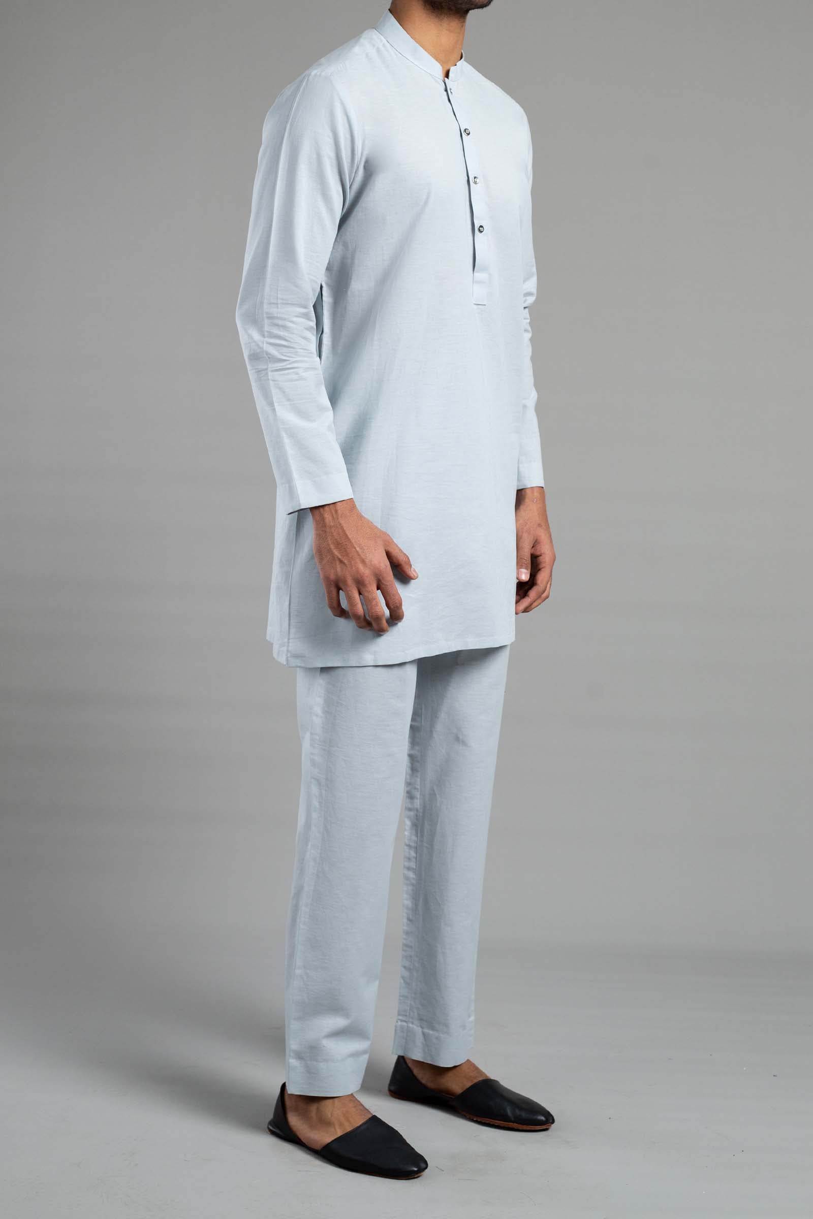 KURTA TROUSER LIGHT GREY - shop at Bareezeman