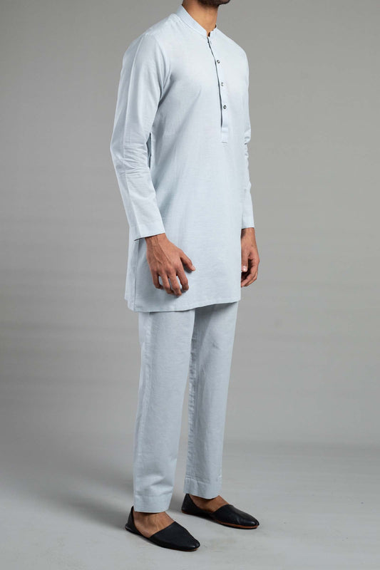 KURTA TROUSER LIGHT GREY - shop at Bareezeman