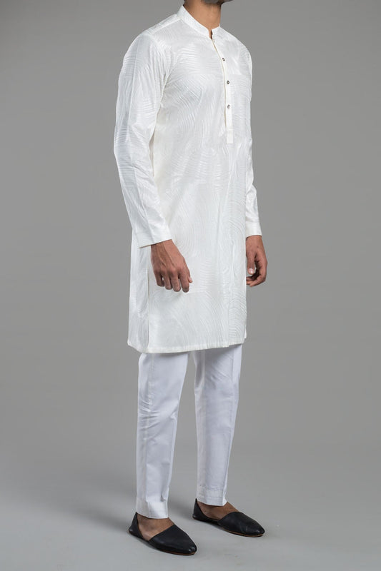 EMBROIDERED KURTA RDM WHITE