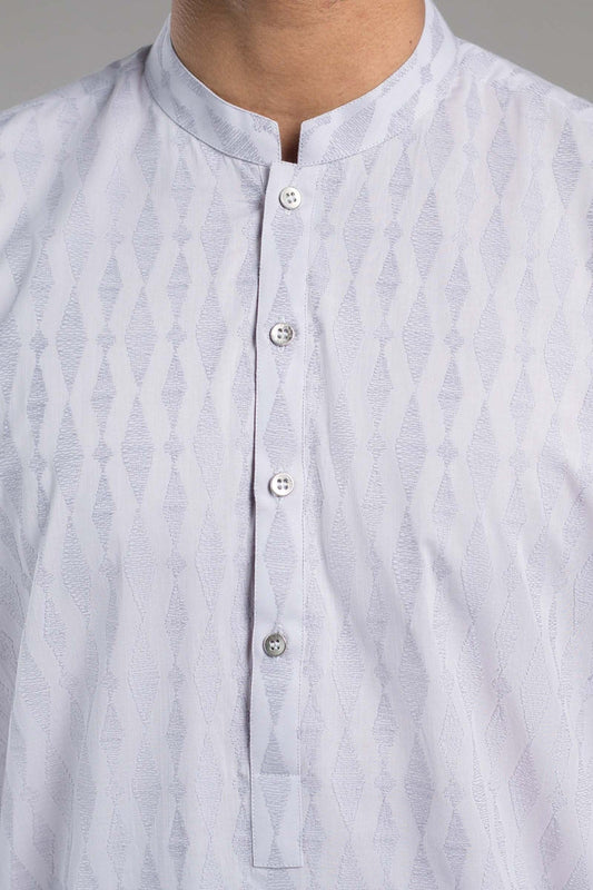 EMBROIDERED KURTA READYMADE PURPLE - shop at Bareezeman