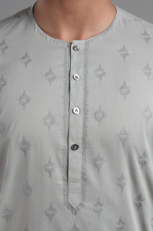 EMBROIDERED KURTA RDY LIGHT GREEN - shop at Bareezeman