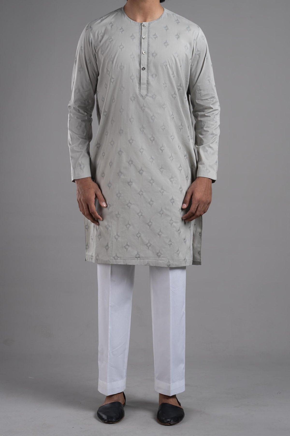 EMBROIDERED KURTA RDY LIGHT GREEN - shop at Bareezeman