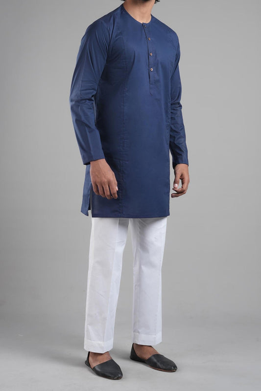 SHORT KURTA BLUE - shop at Bareezeman