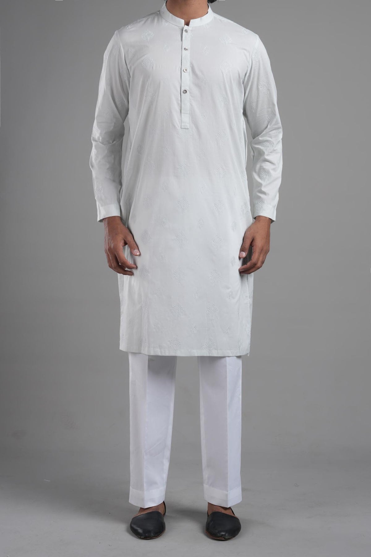 EMBROIDERED KURTA RDY SKY BLUE - shop at Bareezeman