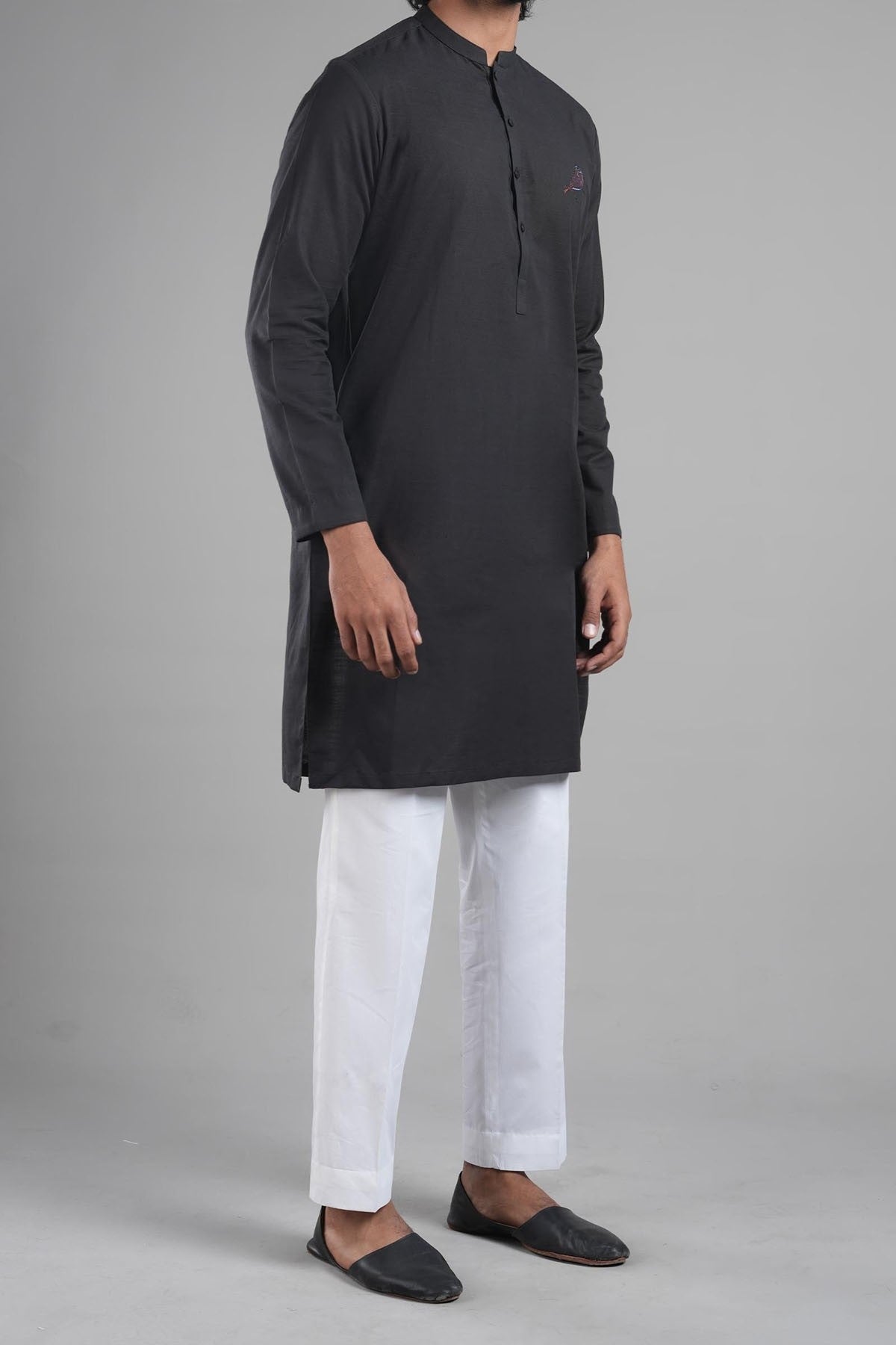 LONG KURTA BLACK - shop at Bareezeman