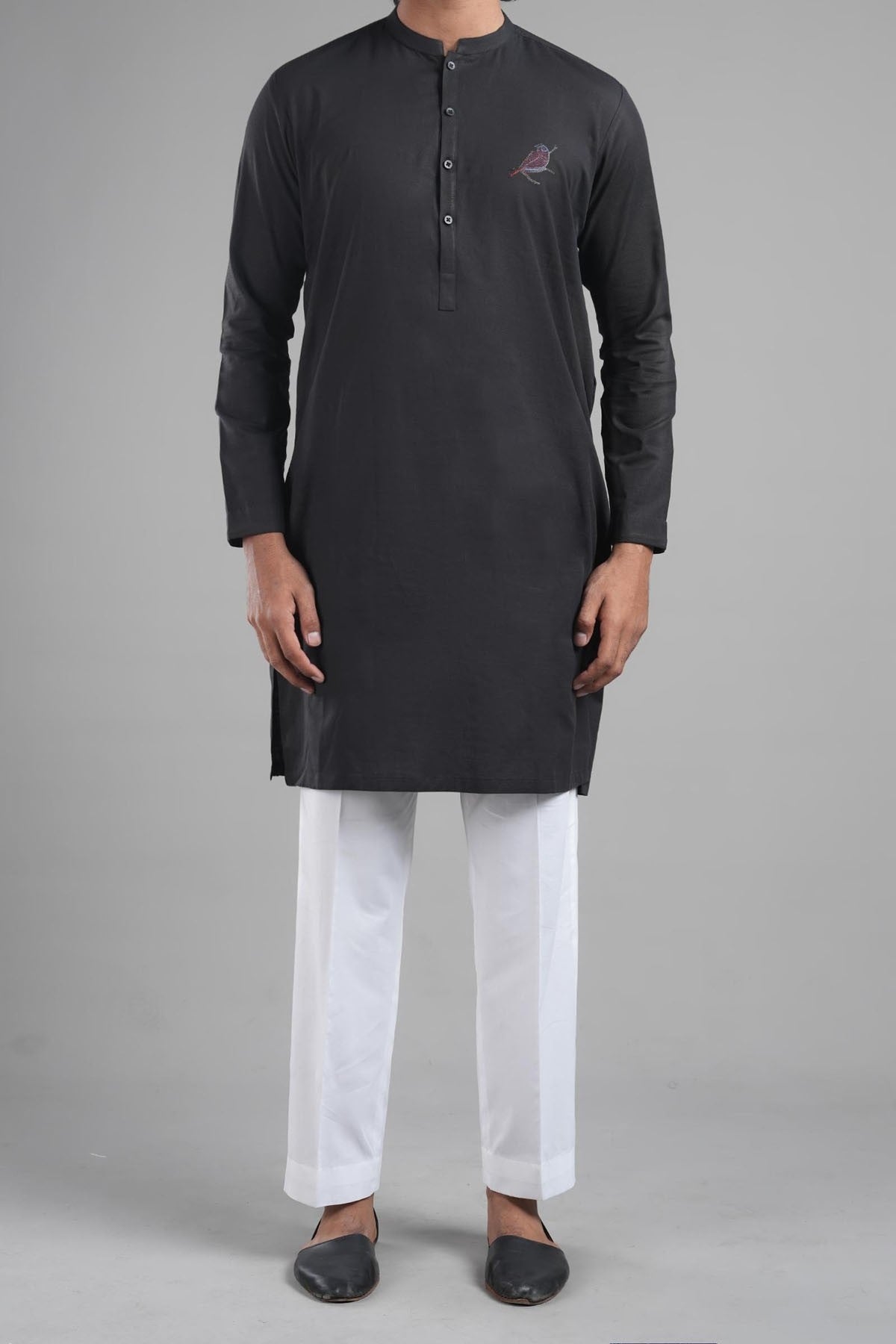 LONG KURTA BLACK - shop at Bareezeman