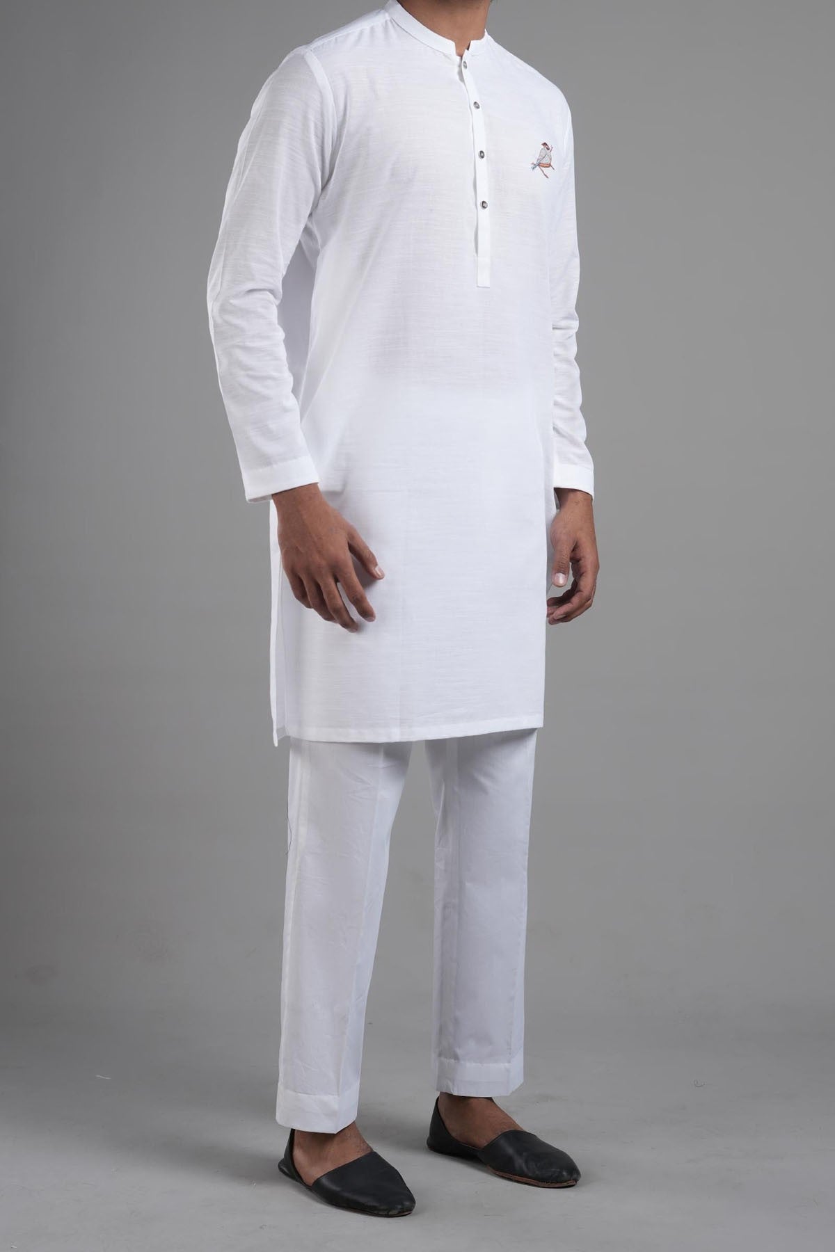 LONG KURTA WHITE - shop at Bareezeman