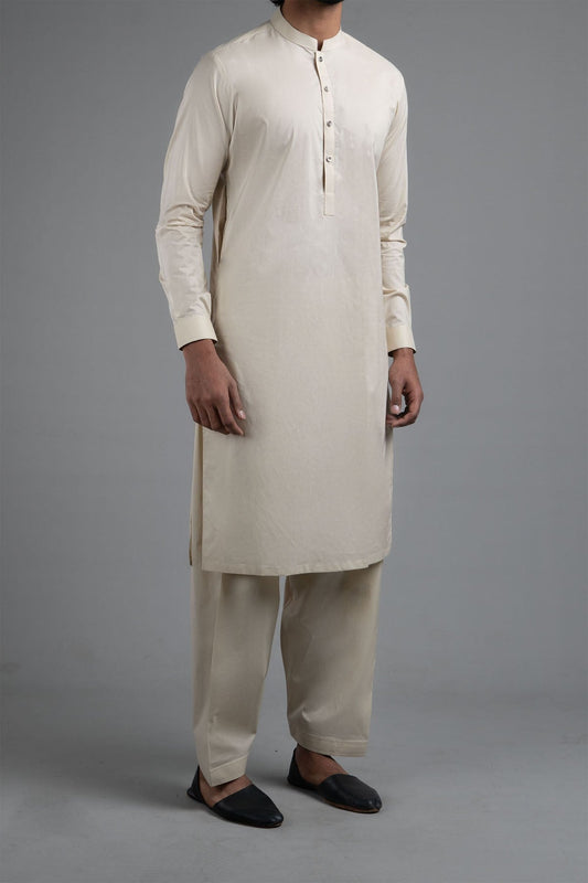 KAMEEZ SHALWAR BEIGE - shop at Bareezeman