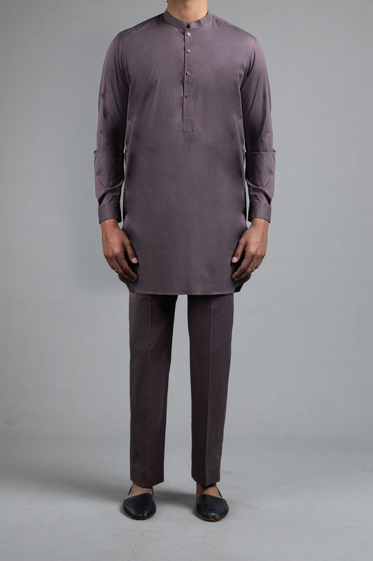 SHORT KURTA TROUSER BROWN