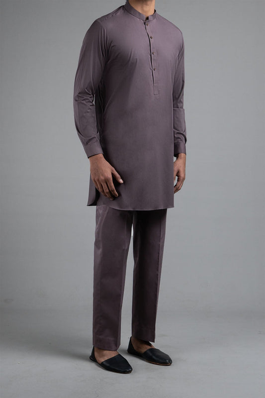 SHORT KURTA TROUSER BROWN - shop at Bareezeman