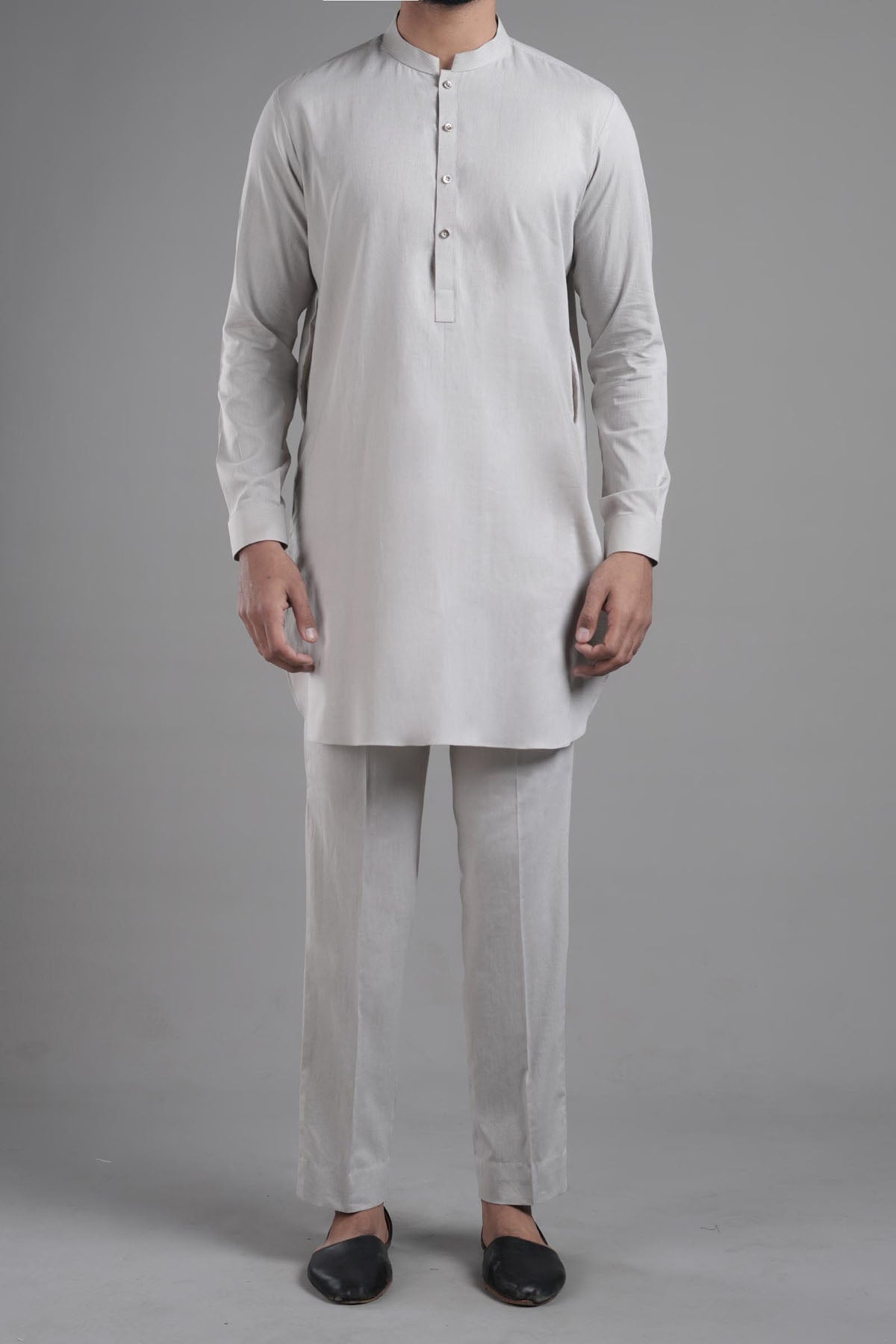 SHORT KURTA TROUSER BEIGE - shop at Bareezeman