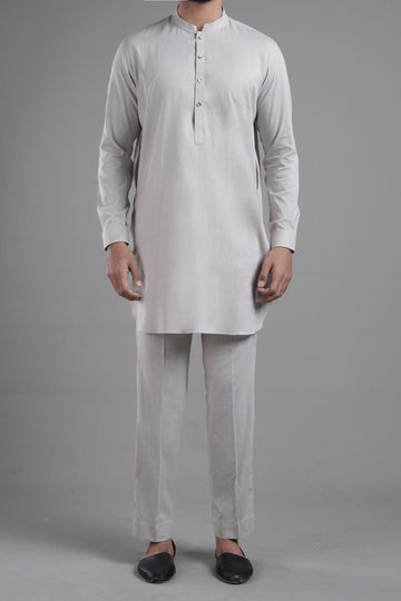 SHORT KURTA TROUSER BEIGE - shop at Bareezeman