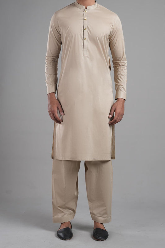 KAMEEZ SHALWAR BEIGE - shop at Bareezeman