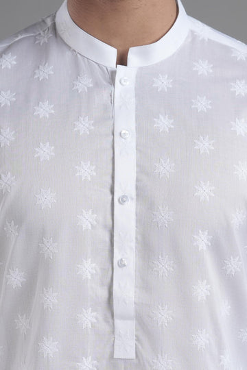 EMBROIDERED KURTA WHITE