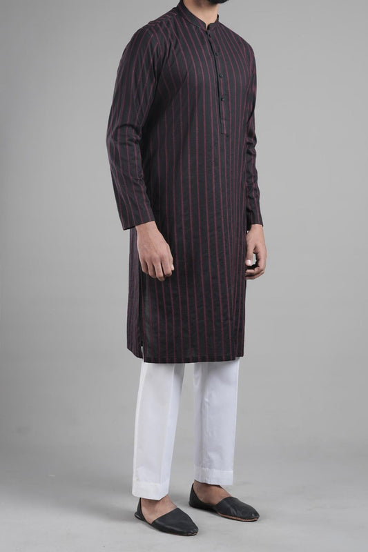 EMBROIDERED KURTA RDM BLACK - shop at Bareezeman