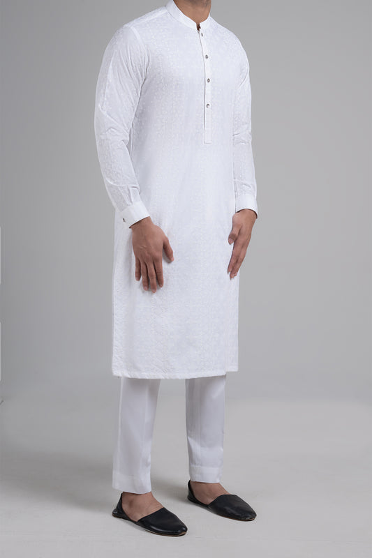 Embroidered Kurta-BMR-1746R1-White