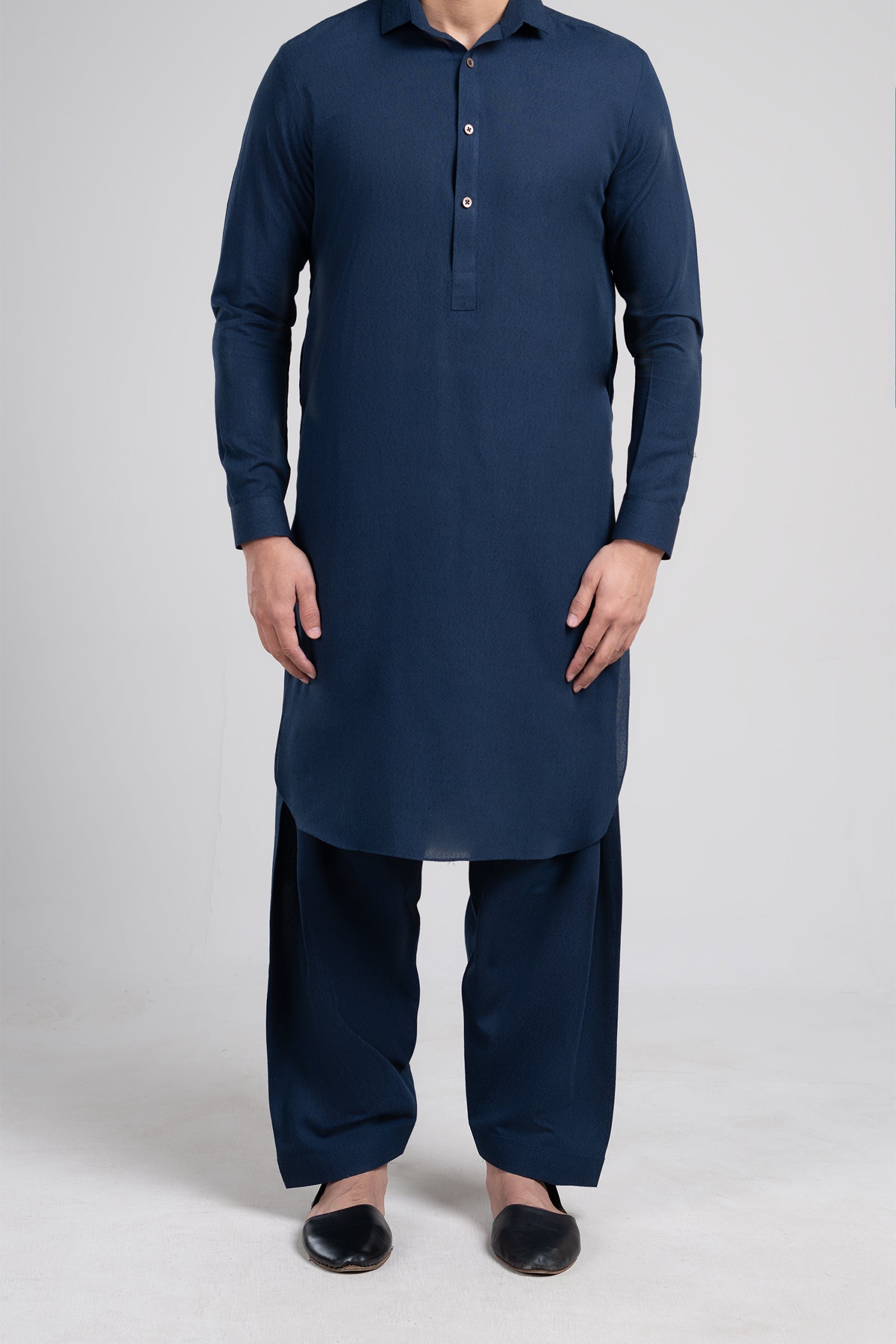 SHALWAR KMAEEZ NAVY BLUE - shop at Bareezeman