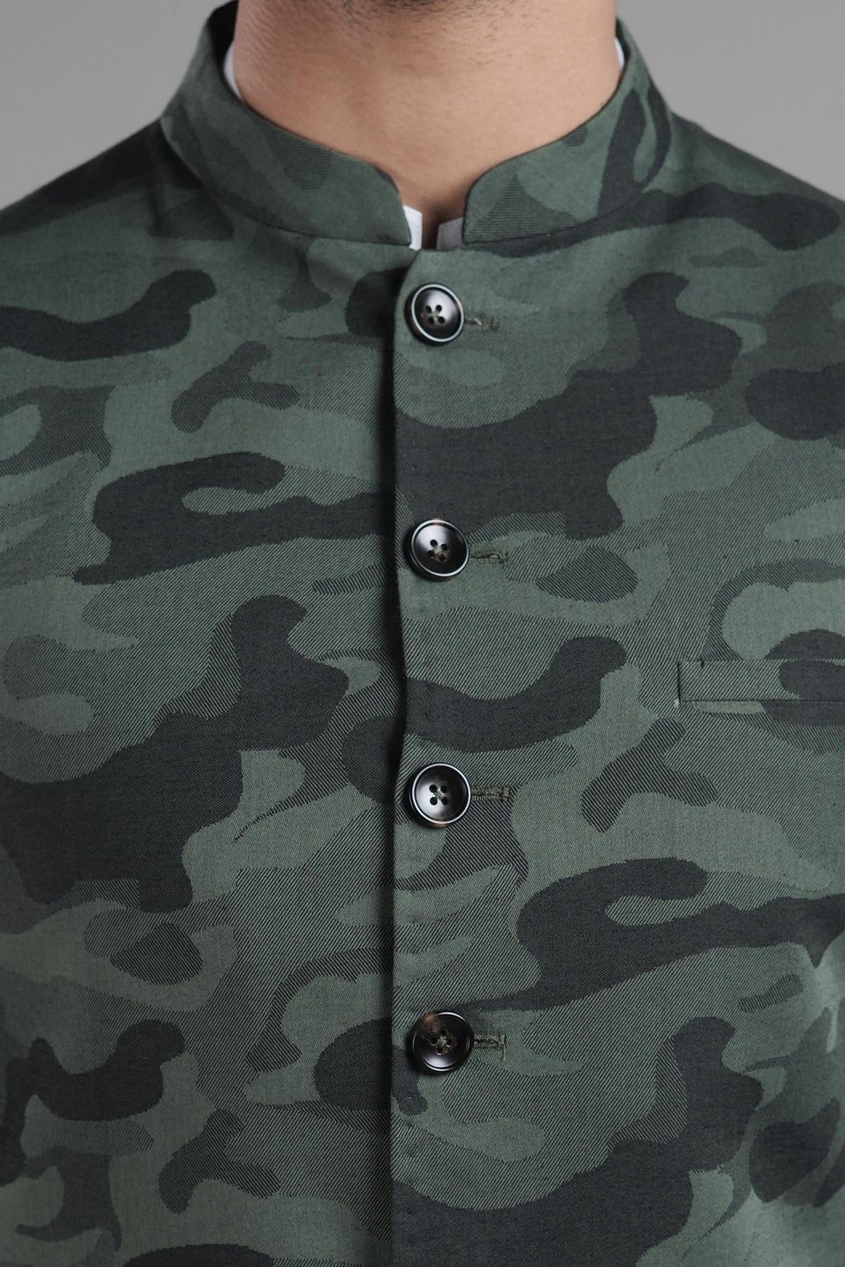 JACQUARD WAISTCOAT GREEN - shop at Bareezeman