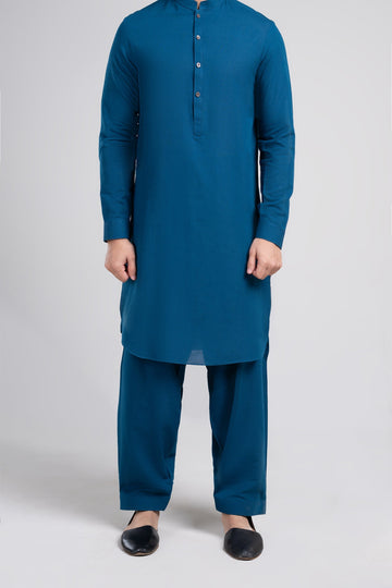 SHAWAR KAMEEZ BLUE - shop at Bareezeman