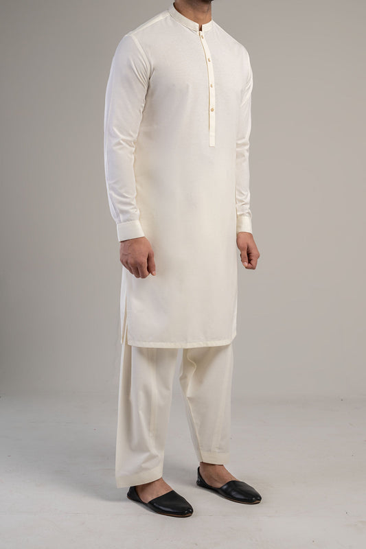SHALWAR KAMEEZ OFF WHITE - shop at Bareezeman
