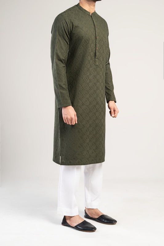 Embroidered Kurta-BMR-1739-GREEN