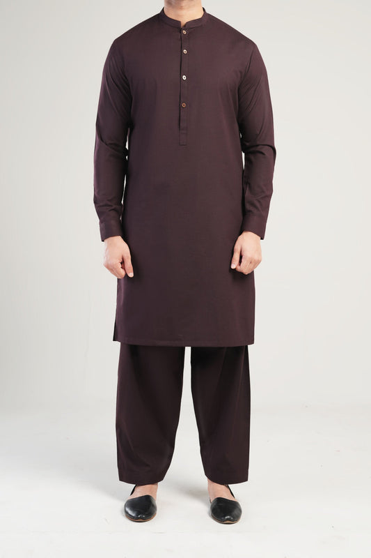 SHALWAR KAMEEZ DARK BROWN - shop at Bareezeman