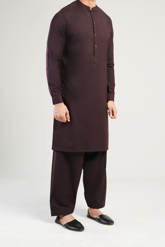 SHALWAR KAMEEZ DARK BROWN