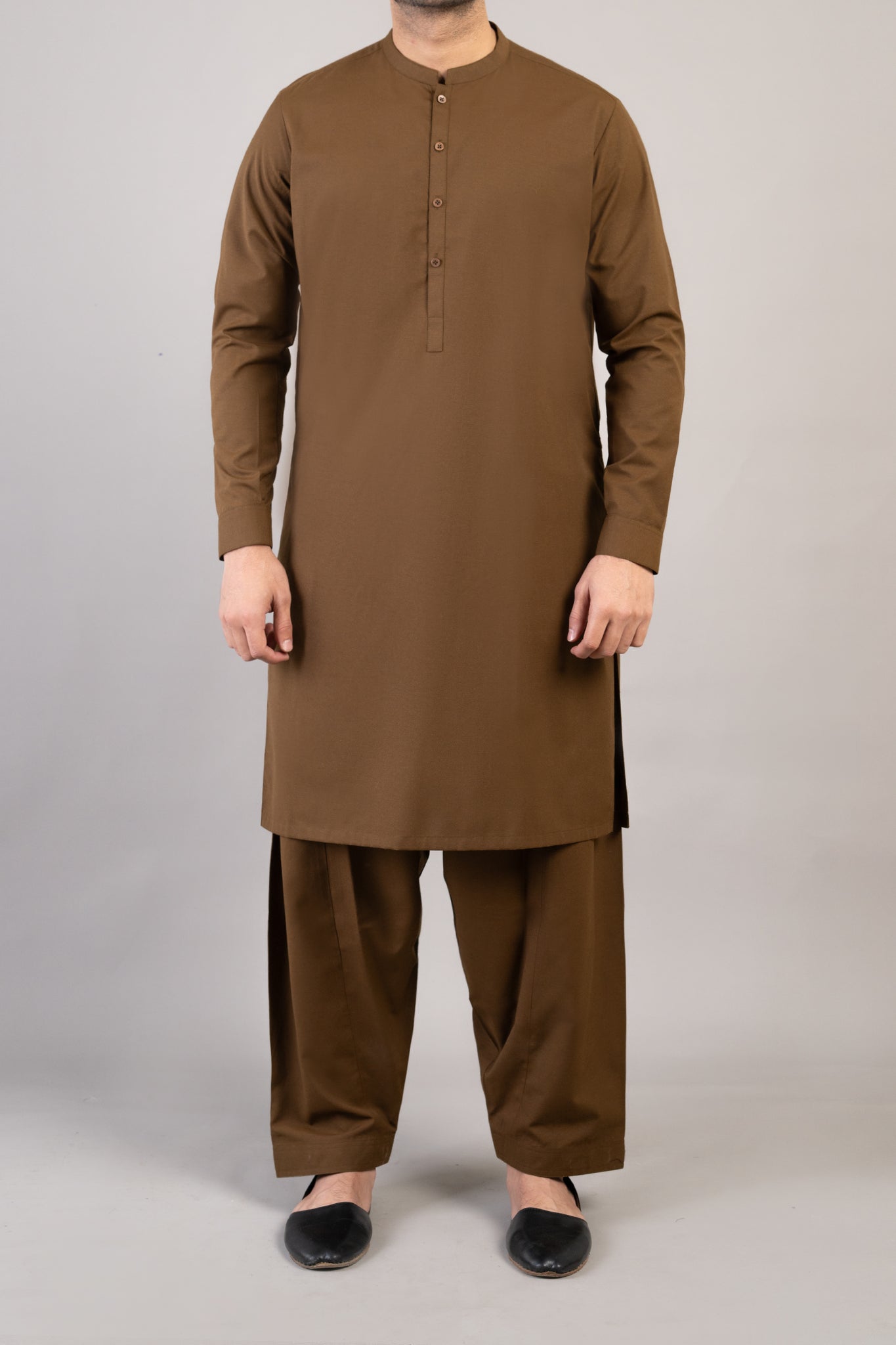 SHALWAR KAMEEZ-KSP002401-D-BROWN