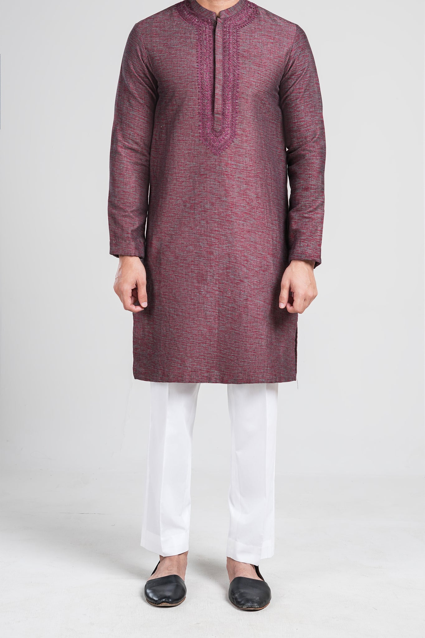 Handmade Kurta-HEK002401-Maroon