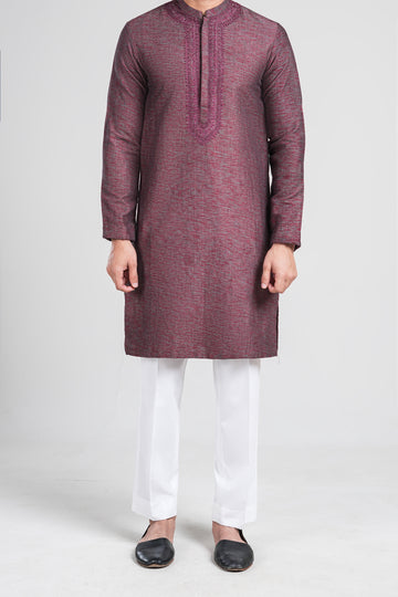 Handmade Kurta-HEK002401-Maroon