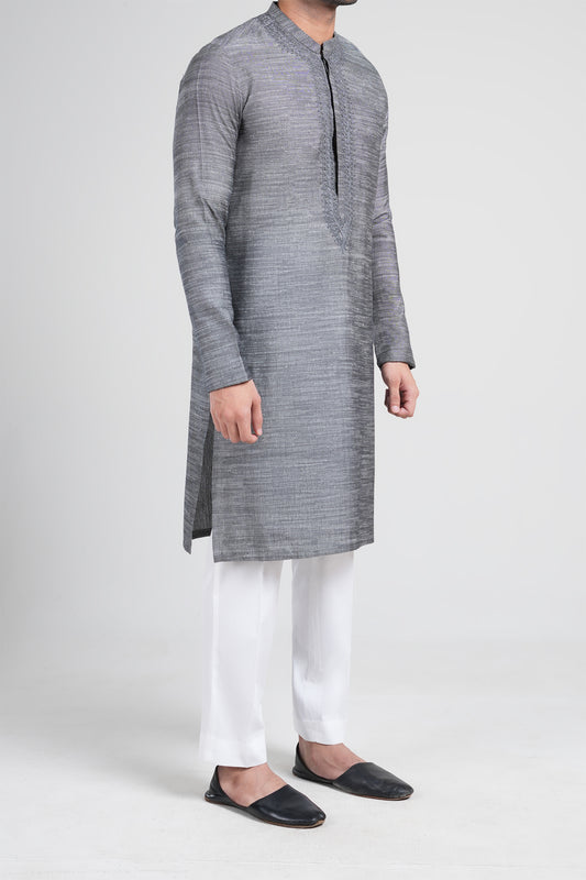 Handmade Kurta-HEK002401R1-Grey