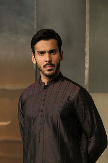 EMBROIDERED-KURTA-BLACK - shop at Bareezeman