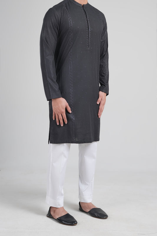 Embroidered Kurta-BMR-1780-Black