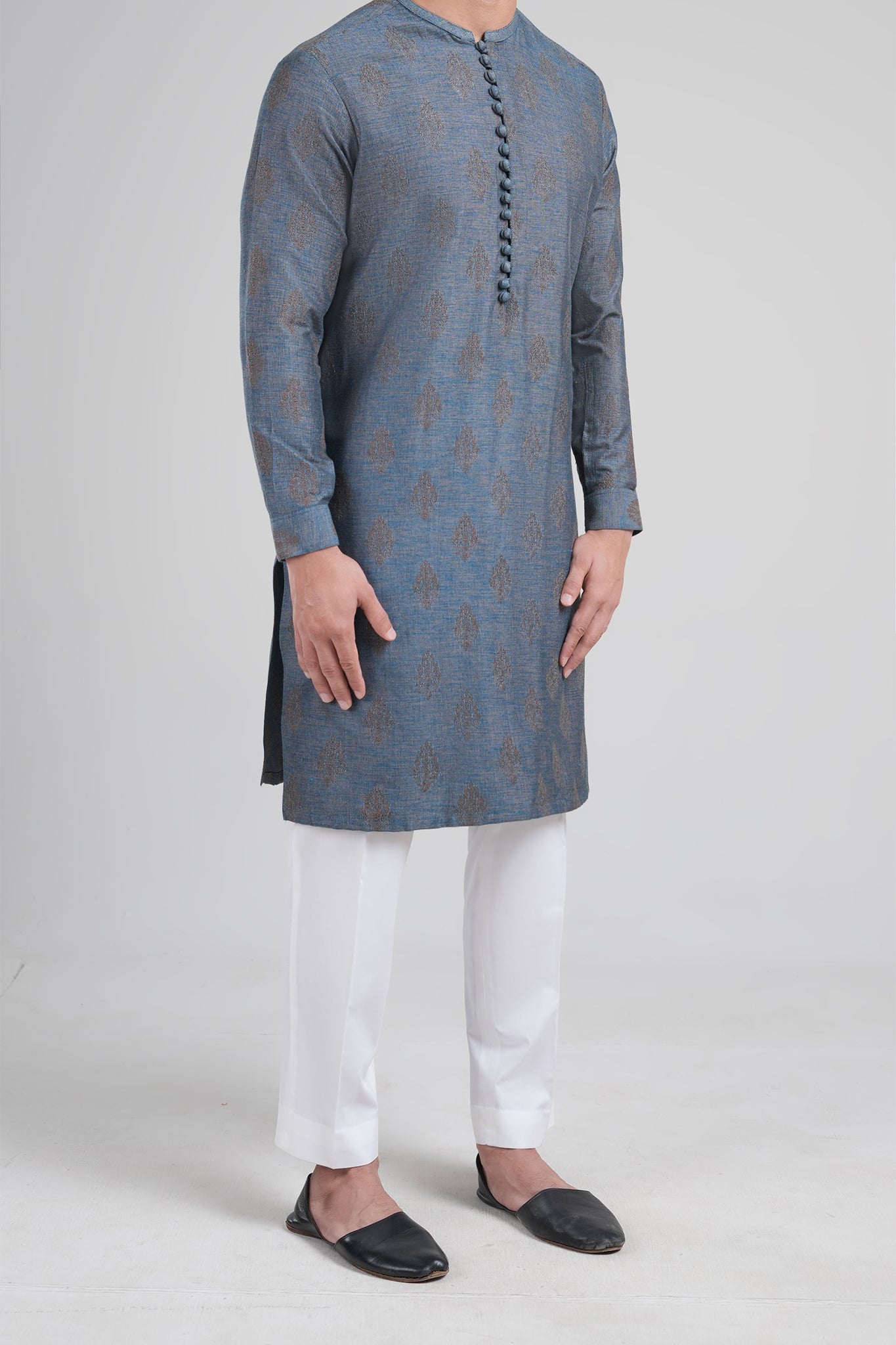 Embroidered Kurta-BMR-1782-Blue
