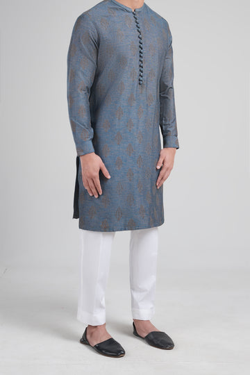 Embroidered Kurta-BMR-1782-Blue