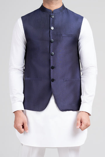 HANDLOOM WAISTCOAT-WCH002405-BLUE